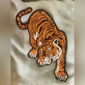 Large tiger embroidered iron on back patch